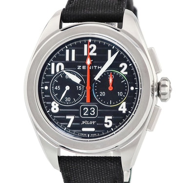 腕時計 ゼニス ZENITH パイロット ビッグデイト フライバック 03.4000.3652/21.I001 自動巻き メンズ ブラック エルプリメロ