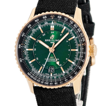 腕時計 ブライトリング BREITLING ナビタイマー オートマチック GMT 41 R32310251L1P1 R32310 自動巻き メンズ K18RG無垢 グリーン