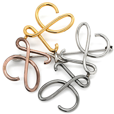 ロエベ LOEWE アナグラム マルチカラ― メタル ブローチ ロゴマーク アクセント 大振り スクエア