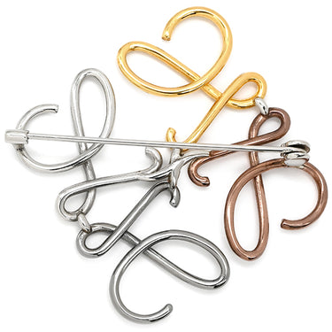 ロエベ LOEWE アナグラム マルチカラ― メタル ブローチ ロゴマーク アクセント 大振り スクエア