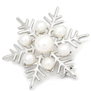 ミキモト MIKIMOTO あこやパール パールホワイト×シルバー シルバー925 パール ブローチ 白 真珠 SV925 AG925 雪 結晶