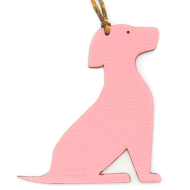 エルメス HERMES プティアッシュ ラブラドール レトリバー エトゥープ×ピンク トゴ シェーブル バッグチャーム 犬 petit H