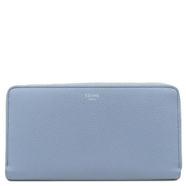 セリーヌ CELINE ラージ ジップウォレット ブルー レザー 長財布