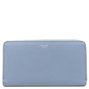 セリーヌ CELINE ラージ ジップウォレット ブルー レザー 長財布 シルバー金具 青 ラウンドファスナー
