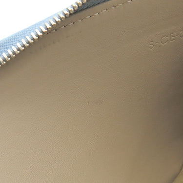 セリーヌ CELINE ラージ ジップウォレット ブルー レザー 長財布 シルバー金具 青 ラウンドファスナー
