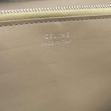 セリーヌ CELINE ラージ ジップウォレット ブルー レザー 長財布 シルバー金具 青 ラウンドファスナー