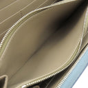 セリーヌ CELINE ラージ ジップウォレット ブルー レザー 長財布 シルバー金具 青 ラウンドファスナー