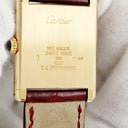 腕時計 カルティエ Cartier タンク ルイ カルティエ LM W1527851 手巻き レディース OH済 K18YG無垢 ギョウシェ 青針 ローマン