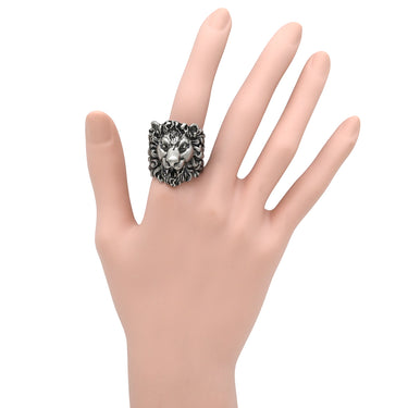 グッチ GUCCI ライオンヘッド 402763 シルバー メタル #23 リング 指輪 ヴィンテージ金具 エイジングパラジウム アニマルモチーフ 22号