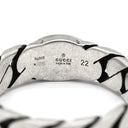 グッチ GUCCI インターロッキングG チェーン グリーン×シルバー シルバー925 エナメル #22 リング 指輪 AG925 SV925 21号