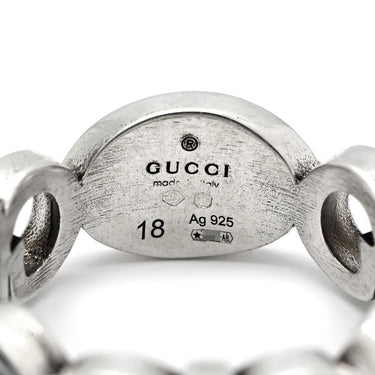 グッチ GUCCI インターロッキングG GUCCIロゴ ブルー×シルバー シルバー925 エナメル #18 リング 指輪 青 AG925 SV925 17号