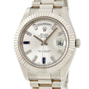 腕時計 ロレックス ROLEX デイデイト II 218239BG 自動巻き メンズ K18WG無垢 純正ダイヤ&サファイア バゲット ランダム番