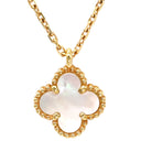 ヴァンクリーフアーペル Van Cleef & Arpels スウィート アルハンブラ ペンダント VCARF69100 パールホワイト×イエローゴールド K18YG マザーオブパール ネックレス 白 Au750 シェル