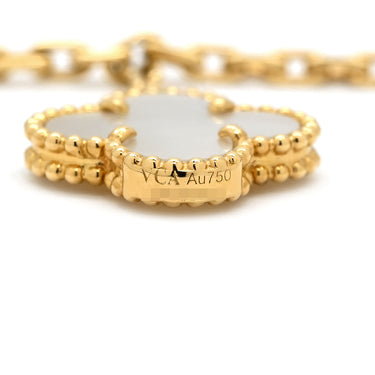 ヴァンクリーフアーペル Van Cleef & Arpels ラッキーアルハンブラ 4モチーフ VCARD79600 マルチカラー×イエローゴールド K18YG カーネリアン タイガーズアイ マザーオブパール マラカイト ブレスレット K18 マルチストーン VCA