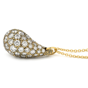 ティファニー Tiffany & Co ティアドロップ ダイヤモンド ラージ イエローゴールド K18YG ダイヤモンド ネックレス T＆Co. Au750 18K エルサペレッティ しずく