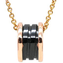 ブルガリ BVLGARI ビーゼロワン ネックレス 346083 ピンクゴールド×ブラック K18PG セラミック ネックレス B-zero1 ペンダント 18K 750PG 黒