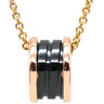 ブルガリ BVLGARI ビーゼロワン ネックレス 346083 ピンクゴールド×ブラック K18PG セラミック ネックレス B-zero1 ペンダント 18K 750PG 黒
