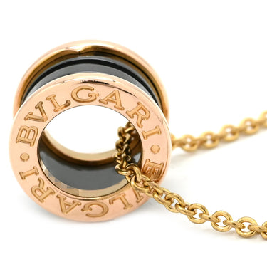 ブルガリ BVLGARI ビーゼロワン ネックレス 346083 ピンクゴールド×ブラック K18PG セラミック ネックレス B-zero1 ペンダント 18K 750PG 黒