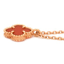 ヴァンクリーフアーペル Van Cleef & Arpels スウィート アルハンブラ ペンダント VCARN59M00 レッド×ローズゴールド K18PG カーネリアン ネックレス ピンクゴールド 赤 750 18K