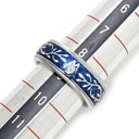 ミキモト MIKIMOTO ウェレンドルフ エマイユ ダイヤリング ブルーXホワイトゴールドXイエローゴールド K18WG K18YG エマイユ ダイヤモンド リング 指輪 青 Wellendorff 1Pダイヤ 8.5号