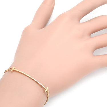 ティファニー Tiffany & Co Tスマイル スモール ローズゴールド K18PG ブレスレット ピンクゴールド 750 18K RG PG