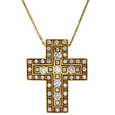 ダミアーニ DAMIANI ベルエポック S 20079804 イエローゴールド K18YG ダイヤモンド ネックレス ペンダント 750 18金 クロス 十字架 ダイヤ