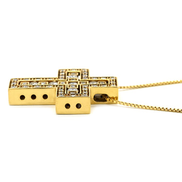 ダミアーニ DAMIANI ベルエポック S 20079804 イエローゴールド K18YG ダイヤモンド ネックレス ペンダント 750 18金 クロス 十字架 ダイヤ