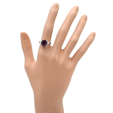 タサキ TASAKI ロードライトガーネット ダイヤモンド ワインレッド×プラチナシルバー Pt900 ロードライトガーネット ダイヤモンド リング 指輪 赤紫 TASAKI プラチナ Pt900 大粒 オーバルミックスカット 11.5号