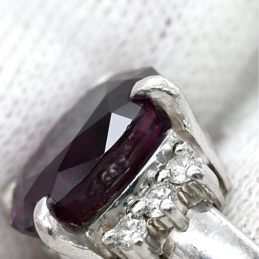 タサキ TASAKI ロードライトガーネット ダイヤモンド ワインレッド×プラチナシルバー Pt900 ロードライトガーネット ダイヤモンド リング 指輪 赤紫 TASAKI プラチナ Pt900 大粒 オーバルミックスカット 11.5号
