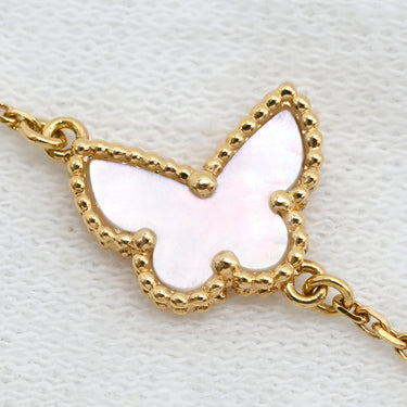 ヴァンクリーフアーペル Van Cleef & Arpels スウィート パピヨン VCARF69000 ホワイト×イエローゴールド K18YG マザーオブパール ブレスレット VCA 白 Au750 18K