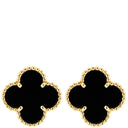 ヴァンクリーフアーペル Van Cleef & Arpels ヴィンテージ アルハンブラ VCARA44200 ブラック×イエローゴールド K18YG オニキス ピアス VCA 黒 750YG 18K オニキス