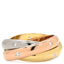 カルティエ Cartier トリニティ MM 15Pダイヤ ホワイトゴールド×イエローゴールド×ピンクゴールド K18WG K18YG K18PG ダイヤモンド #52 リング 指輪 3カラー 3連 Au750 18K 15石 12号