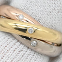 カルティエ Cartier トリニティ MM 15Pダイヤ ホワイトゴールド×イエローゴールド×ピンクゴールド K18WG K18YG K18PG ダイヤモンド #52 リング 指輪 3カラー 3連 Au750 18K 15石 12号