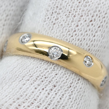 ティファニー Tiffany & Co ドッツ ダイヤリング イエローゴールド K18YG ダイヤモンド Pt950 リング 指輪 T＆Co. 18K 750 YG 10P 7.5号