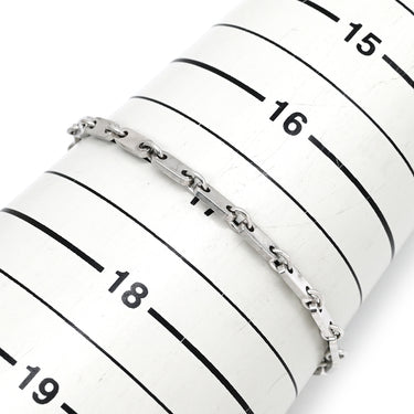 カルティエ Cartier PLAQUETTE フィガロ チェーン ホワイトゴールド K18WG ブレスレット プレート 18金 18K 750WG