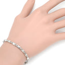 カルティエ Cartier PLAQUETTE フィガロ チェーン ホワイトゴールド K18WG ブレスレット プレート 18金 18K 750WG