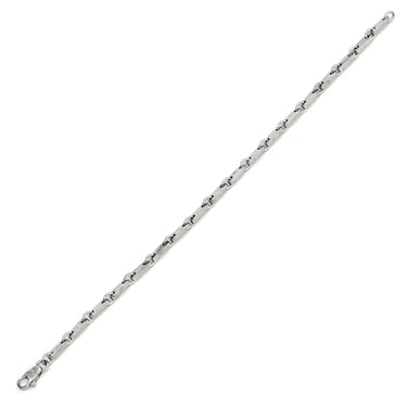 カルティエ Cartier PLAQUETTE フィガロ チェーン ホワイトゴールド K18WG ブレスレット プレート 18金 18K 750WG