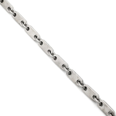 カルティエ Cartier PLAQUETTE フィガロ チェーン ホワイトゴールド K18WG ブレスレット プレート 18金 18K 750WG