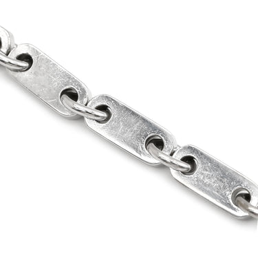 カルティエ Cartier PLAQUETTE フィガロ チェーン ホワイトゴールド K18WG ブレスレット プレート 18金 18K 750WG