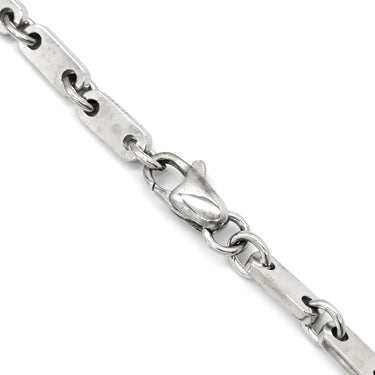 カルティエ Cartier PLAQUETTE フィガロ チェーン ホワイトゴールド K18WG ブレスレット プレート 18金 18K 750WG