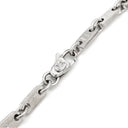 カルティエ Cartier PLAQUETTE フィガロ チェーン ホワイトゴールド K18WG ブレスレット プレート 18金 18K 750WG