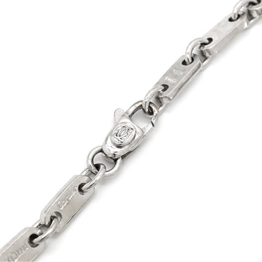 カルティエ Cartier PLAQUETTE フィガロ チェーン ホワイトゴールド K18WG ブレスレット プレート 18金 18K 750WG