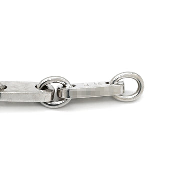カルティエ Cartier PLAQUETTE フィガロ チェーン ホワイトゴールド K18WG ブレスレット プレート 18金 18K 750WG