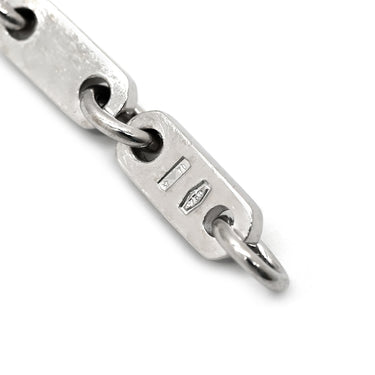 カルティエ Cartier PLAQUETTE フィガロ チェーン ホワイトゴールド K18WG ブレスレット プレート 18金 18K 750WG