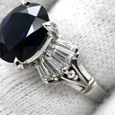 タサキ TASAKI ブルーサファイア ダイヤ ブルー×プラチナシルバー Pt サファイア ダイヤモンド リング 指輪 青 TASAKI プラチナ オーバルミックスカット PM オーストラリア産 8.5号