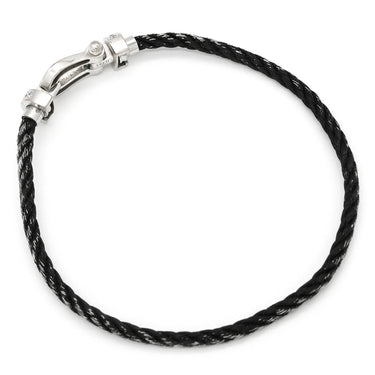 フレッド FRED フォース10 MM ダイヤモンド ブラック×ホワイトゴールド K18WG ダイヤモンド ステンレスケーブル #16 ブレスレット ミディアムモデル K18 WG 750