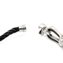 フレッド FRED フォース10 MM ダイヤモンド ブラック×ホワイトゴールド K18WG ダイヤモンド ステンレスケーブル #16 ブレスレット ミディアムモデル K18 WG 750