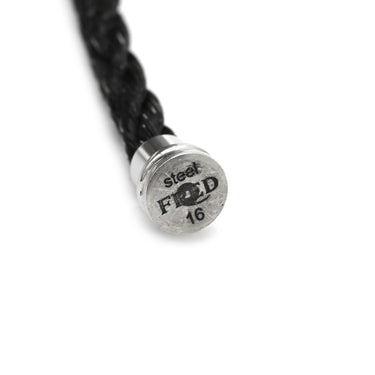 フレッド FRED フォース10 MM ダイヤモンド ブラック×ホワイトゴールド K18WG ダイヤモンド ステンレスケーブル #16 ブレスレット ミディアムモデル K18 WG 750