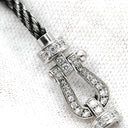 フレッド FRED フォース10 MM ダイヤモンド ブラック×ホワイトゴールド K18WG ダイヤモンド ステンレスケーブル #16 ブレスレット ミディアムモデル K18 WG 750