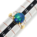 ミキモト MIKIMOTO ブラックオパール ダイヤ イエローゴールド K18YG ブラックオパール ダイヤモンド リング 指輪 K18 YG 18金 カボションカット 11.5号